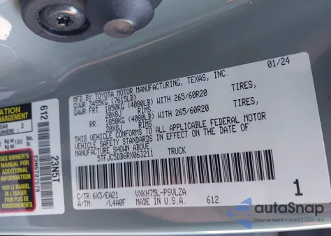 2024 Toyota Tundra Hybrid Limited 4Wd from USA, damaged, VIN 5TFJC5DB6RX063211